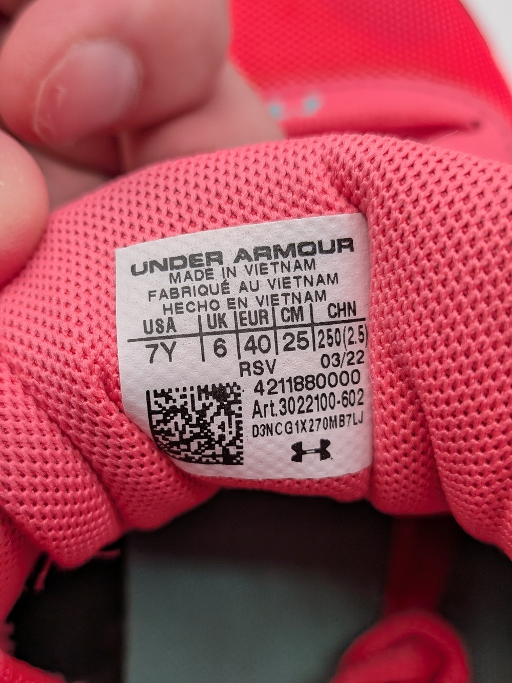 UA- Under Armour Assert 8 Grade School Kids' Running Shoes Pinkadelic/Whit Sz 7Y - Picture 8 of 10
